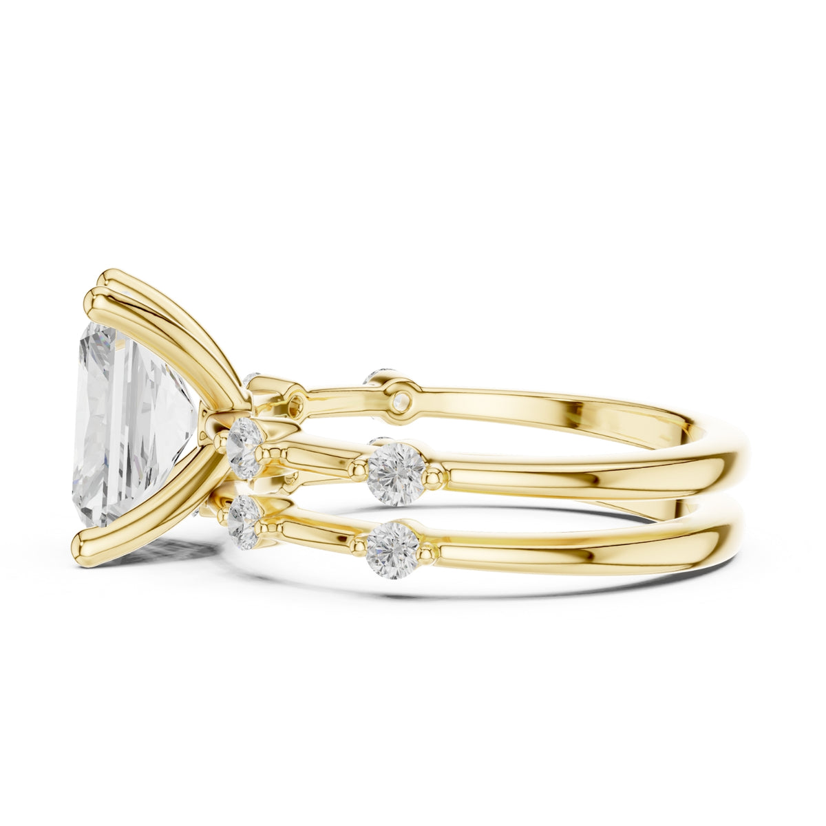 Diamond Bridal Set with Side Stones – 2.86 Carat