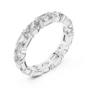 Emerald and Oval Cut Diamond Eternity Band Ring.