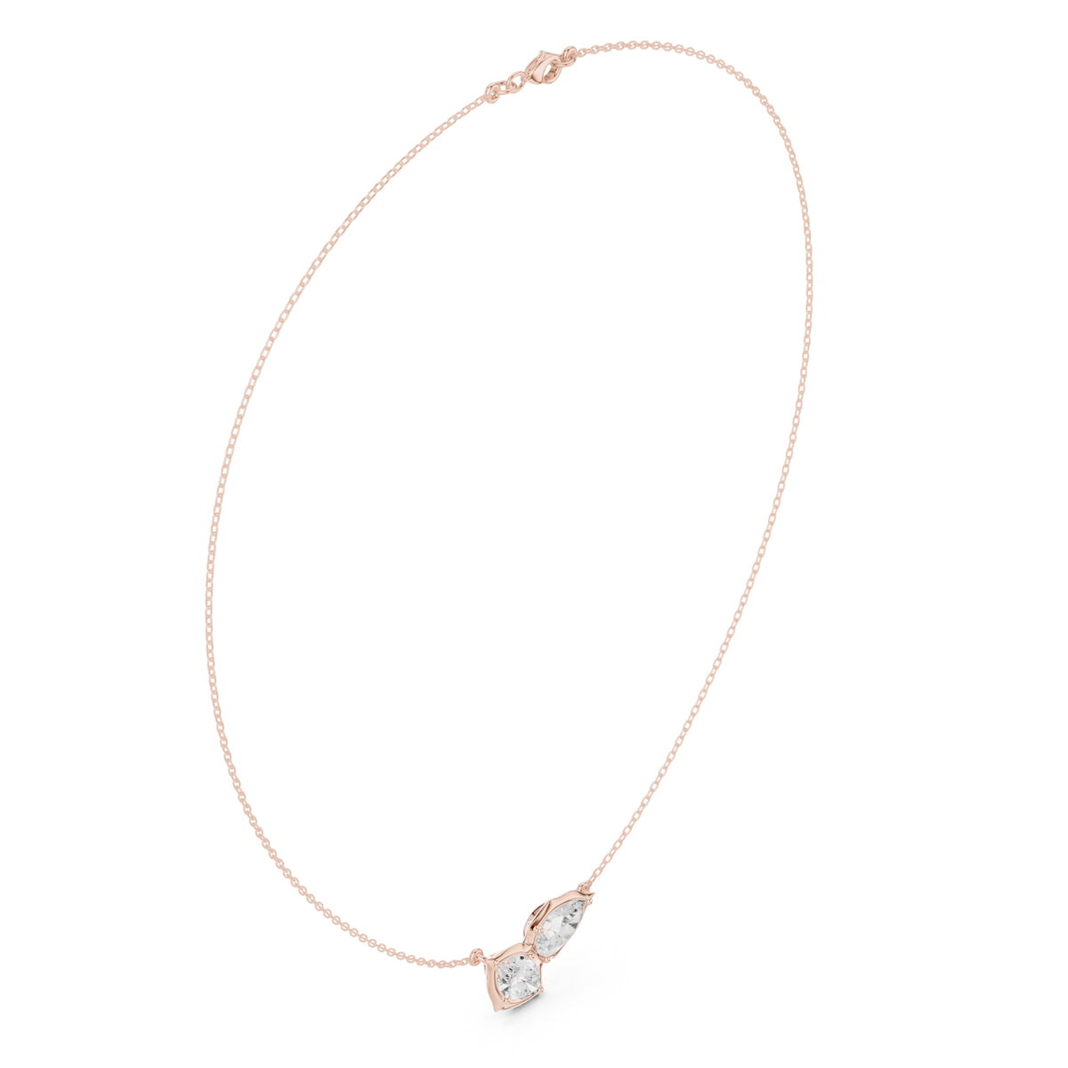 Pear and Marquise Diamond Duo Necklace