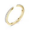 Open Pavé Diamond Band | Lab-Grown & Moissanite | 925 Silver, 10K, 14K Gold