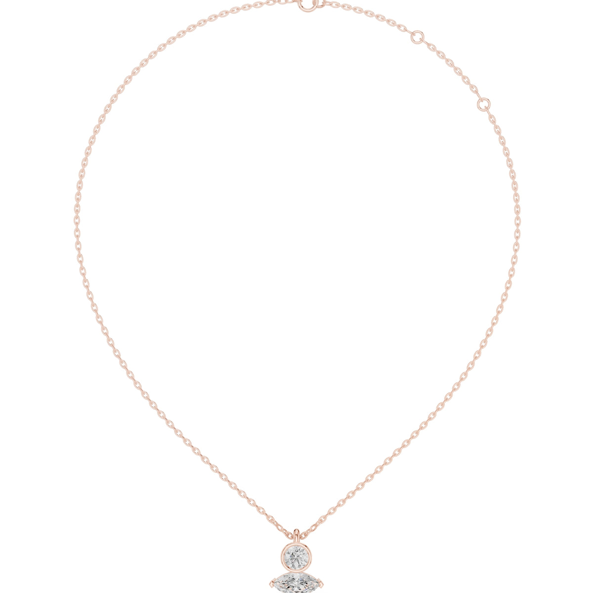 Two-Stone Diamond Pendant Necklace