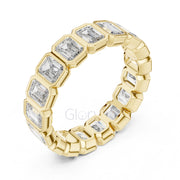Emerald Cut Bezel Set Eternity Band
