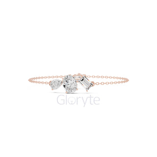 Three-Stone Diamond Tail Bracelet