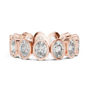 Oval Diamond Bezel-Set Eternity Band