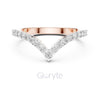 V-Shaped Diamond Band in 925 Silver, 10K & 14K Gold