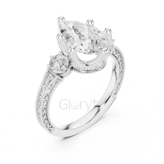 Pear Diamond Vintage Bridal Ring