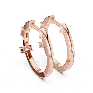 Minimalist Baguette Hoop Earrings