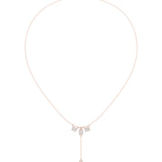 Baguette Cluster Drop Diamond Necklace