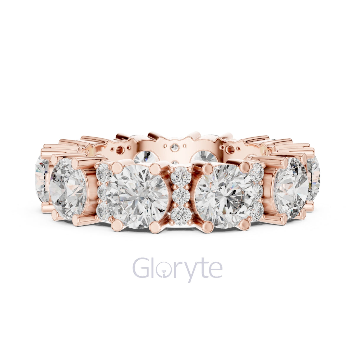 Bold Round & Petite Accent Diamond Eternity Band
