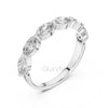 Oval Cut Half Eternity Ring in 925 Silver, 10K & 14K Gold