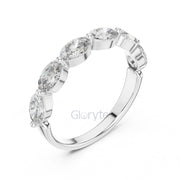 Oval Cut Half Eternity Ring