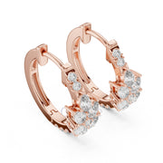 Pear & Round Diamond Hoop Earrings