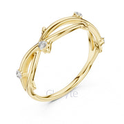 Nature-Inspired Vine Diamond Band