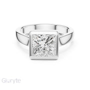 Bezel Set Diamond Solitaire Ring | Modern Elegance