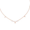 Minimalist Diamond Station Necklace with Round & Baguette Cut Diamonds – Includes Chain