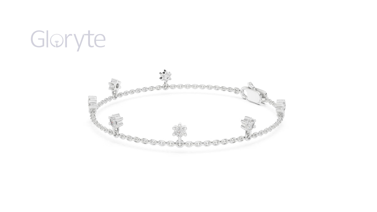 Floating Round Cut Diamond Bracelet