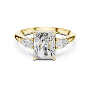 Three-Stone Engagement Ring with Pear Side Diamonds