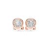 Round Cut Diamond Stud Earrings – Bezel Set in Silver, 10K & 14K Gold