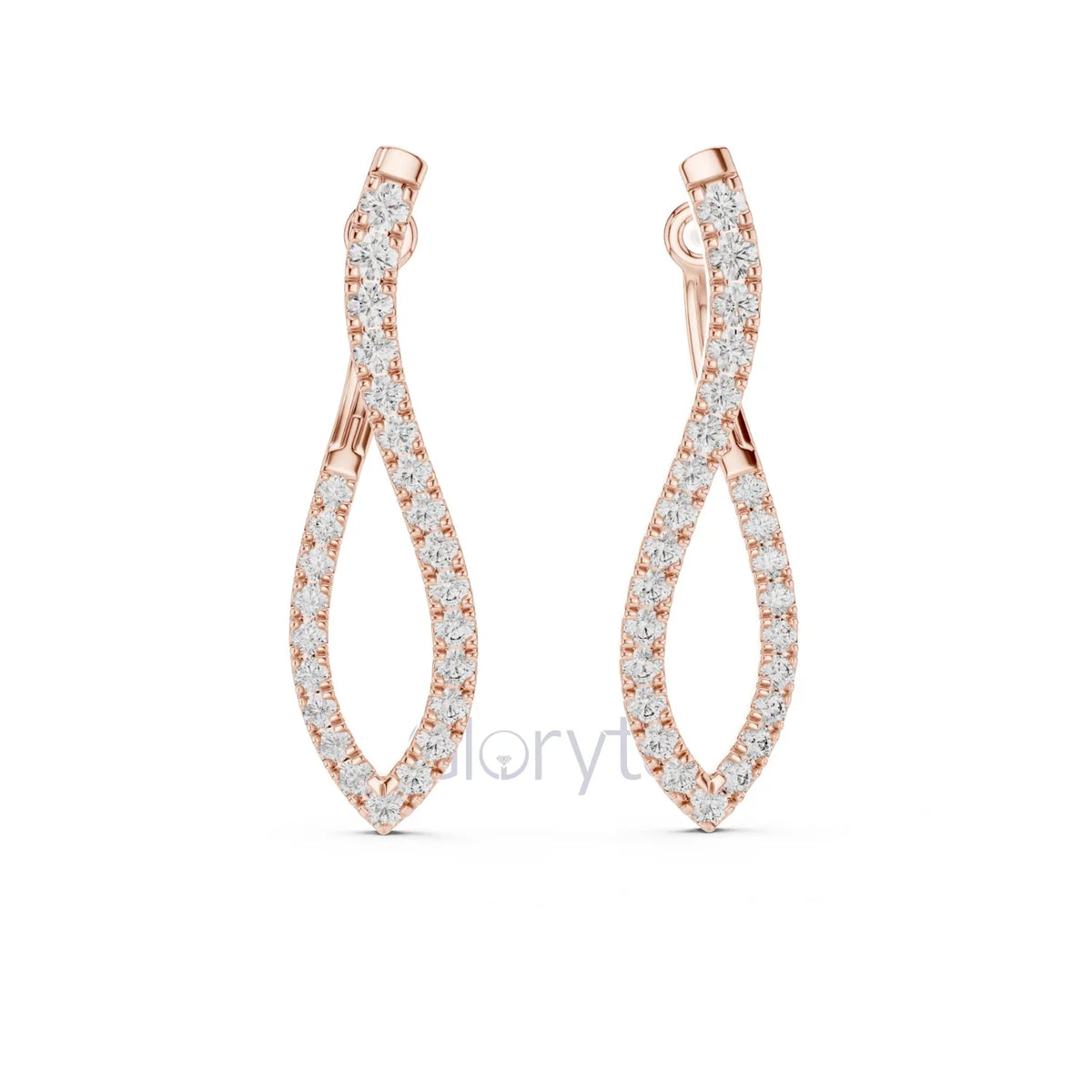 Twist Hoop Diamond Earrings with Modern Wave