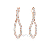 Twist Hoop Diamond Earrings with Modern Wave