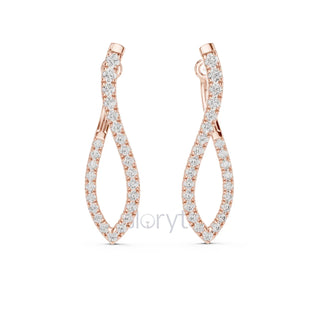 Twist Hoop Diamond Earrings with Modern Wave