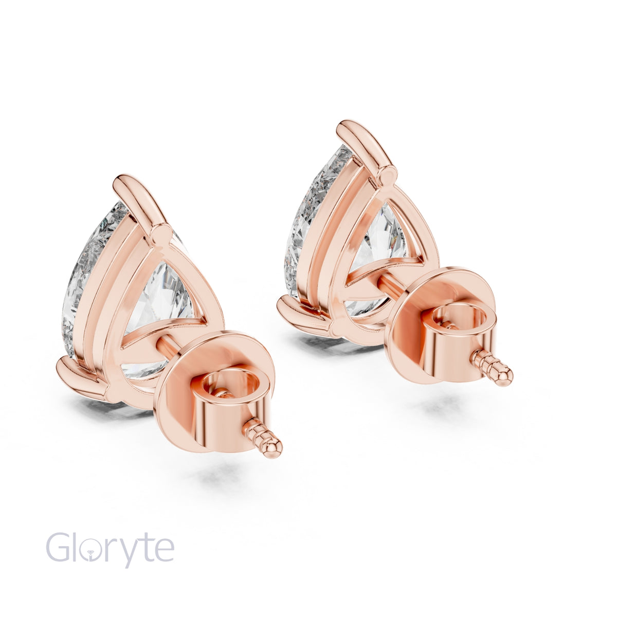 Pear Cut Diamond Solitaire Earrings