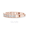 Milgrain Diamond Band in 925 Silver, 10K & 14K Gold | Half Eternity Ring