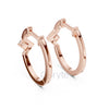 Geometric Hoop Earrings with Round Diamond Accent | Sterling Silver, 10K & 14K Gold