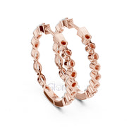 Marquise & Round Diamond Hoop Earrings