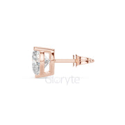 Heart Diamond Stud Earrings