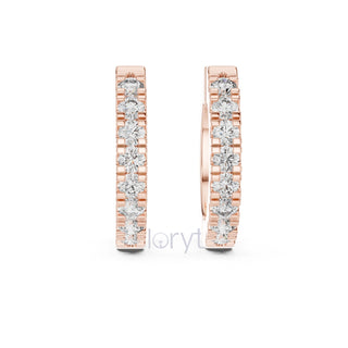 Classic Round Cut Diamond Hoop Earrings
