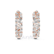 Cluster Diamond Hoop Earrings