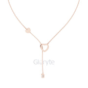 Diamond Heart Drop Pendant Necklace with Accent Chain – Includes Chain