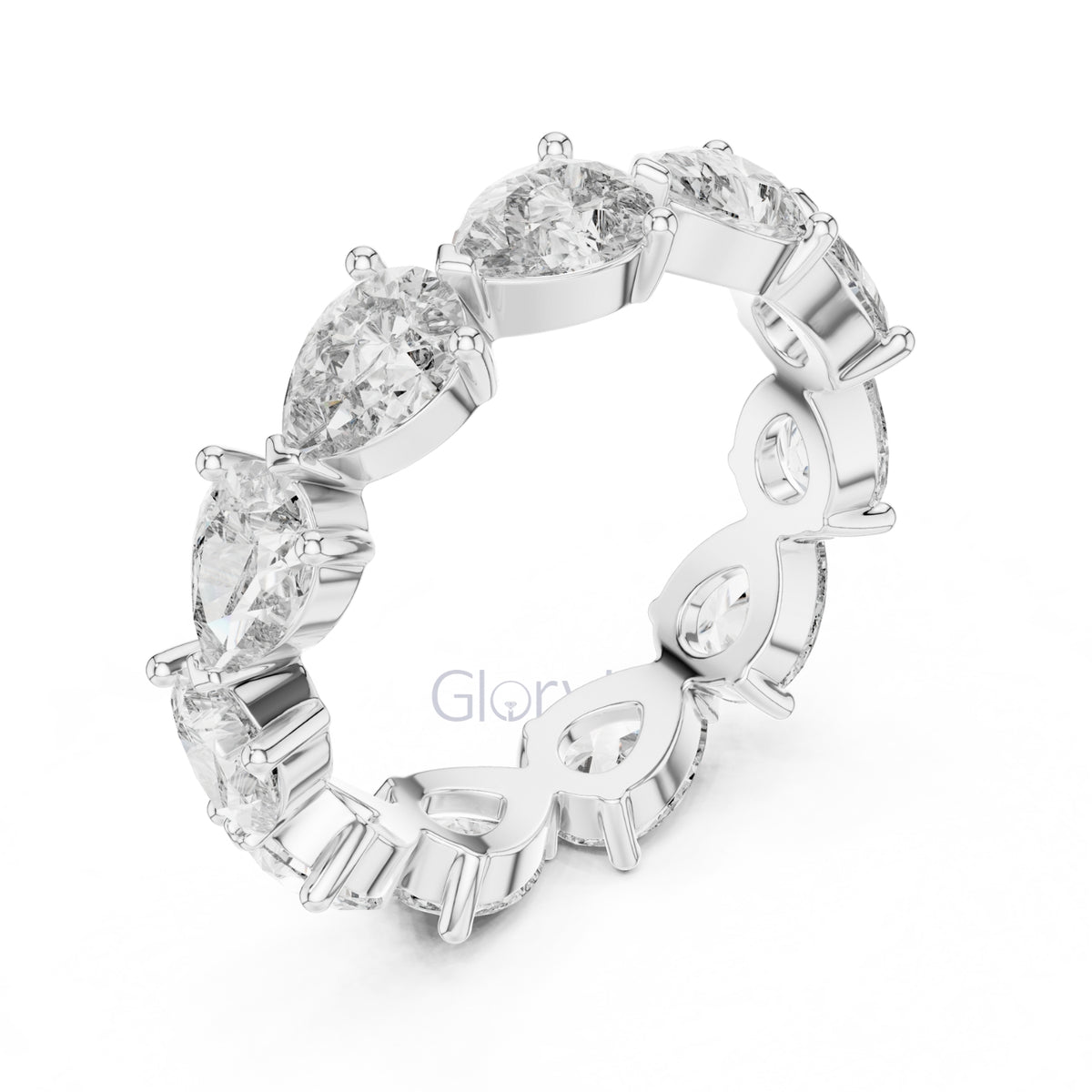 Pear Cut Diamond Eternity Band Ring