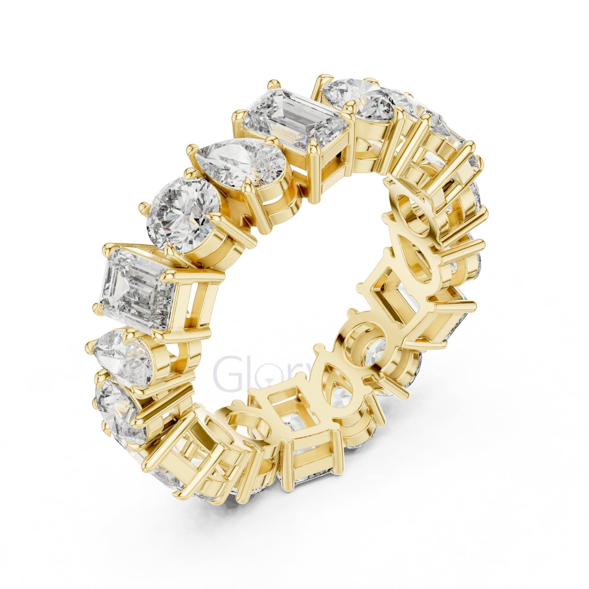 Pear, Round & Emerald Cut Diamond Eternity Band