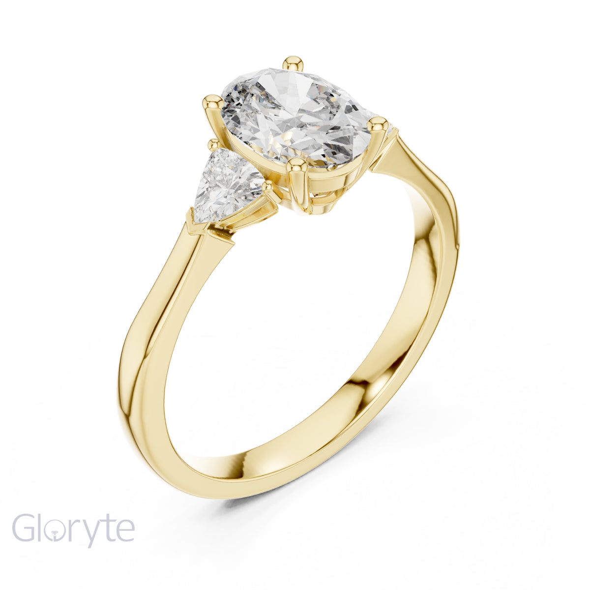 Three Stone Diamond Ring Collection | 1.30 CTW | Trillion Side Stones