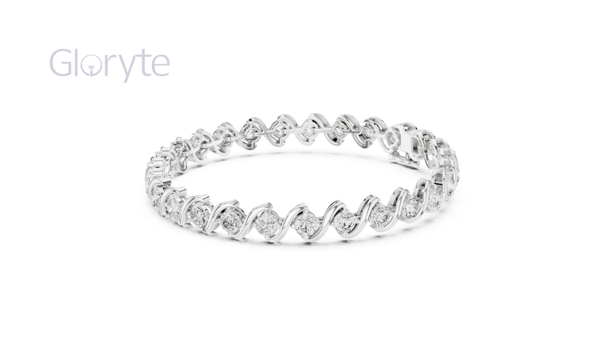 Diamond Wave Tennis Bracelet 3.80mm