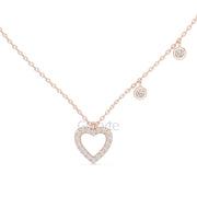 Diamond Heart Pendant Necklace with Dangling Accents – Includes Chain