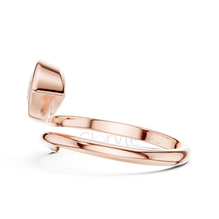 Pear Diamond Bypass Pinky Engagement Ring