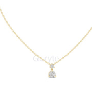 Two Stone Diamond Pendant Necklace