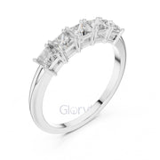 Princess Cut Five Stone Diamond Eternity Band Ring