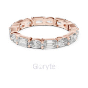 Emerald & Oval Cut Diamond Eternity Band