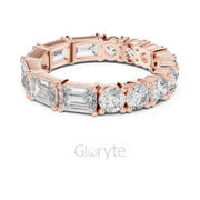 Emerald & Round Diamond Eternity Band