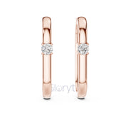 Minimalist Solitaire Hoop Earrings