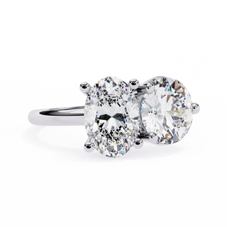 Two-Stone Oval & Round Diamond Toi-et-Moi Ring