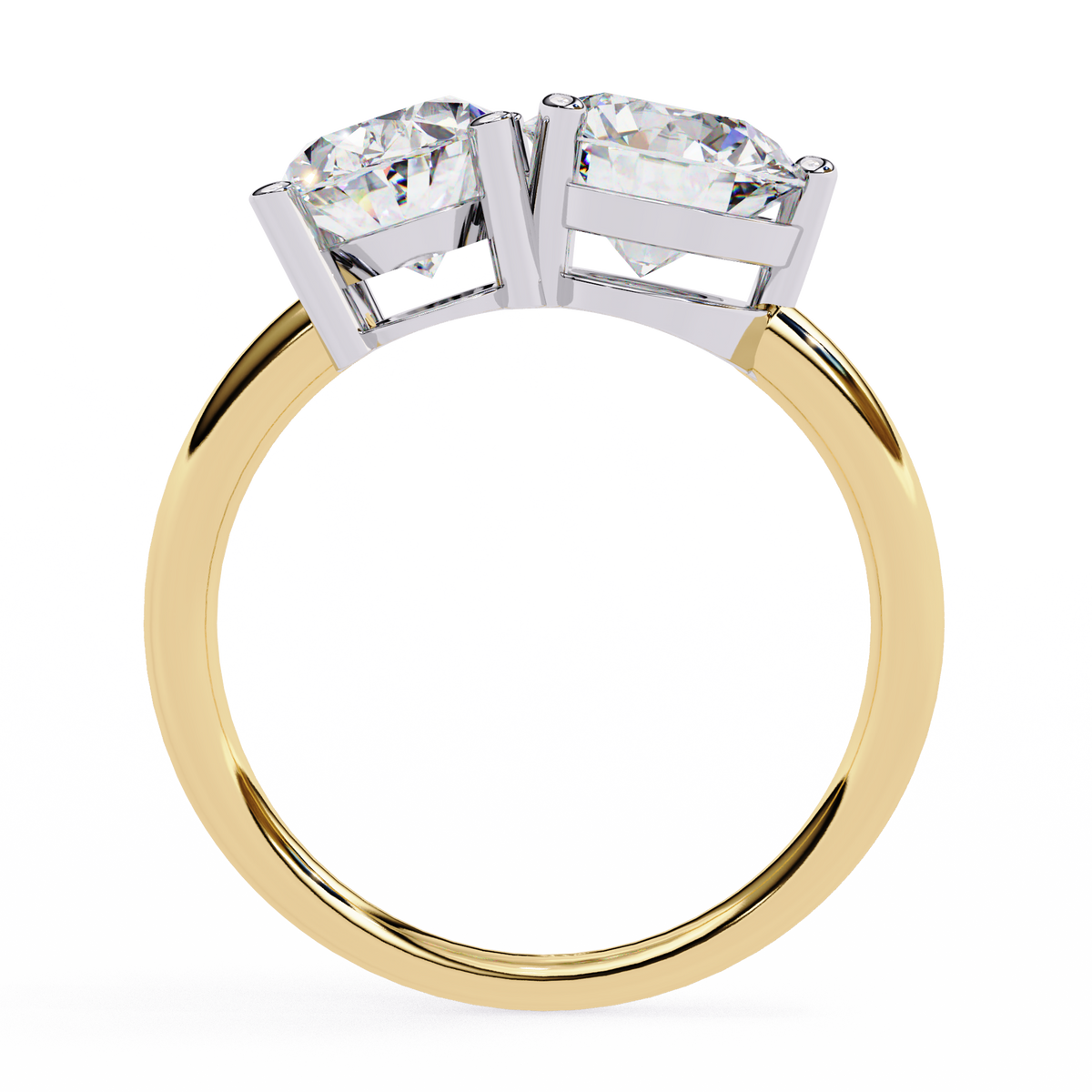 Two-Stone Oval & Round Diamond Toi-et-Moi Ring