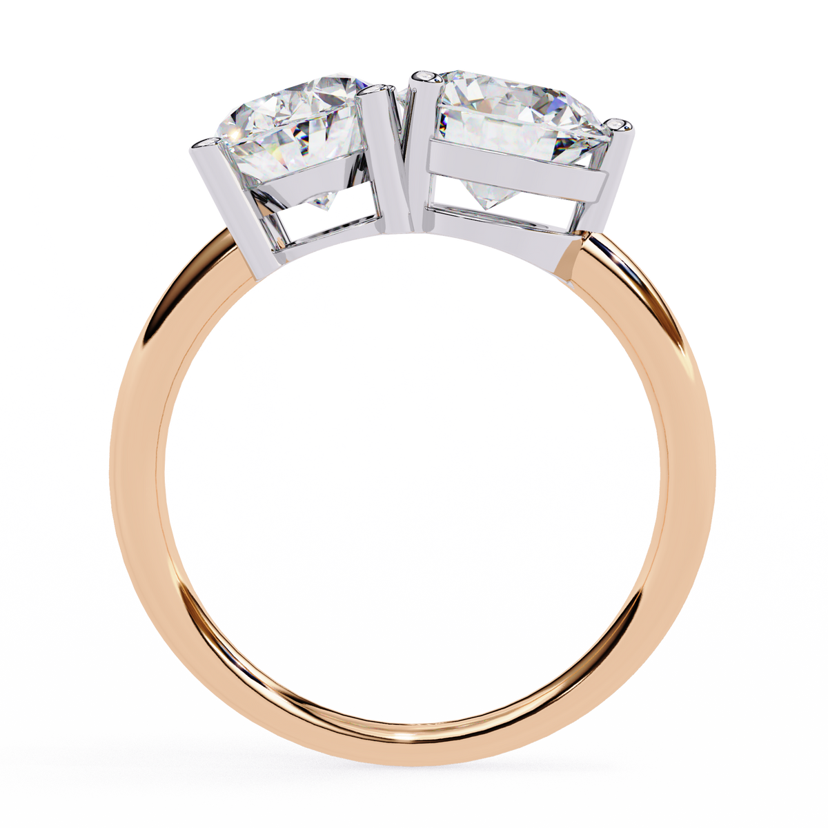 Two-Stone Oval & Round Diamond Toi-et-Moi Ring
