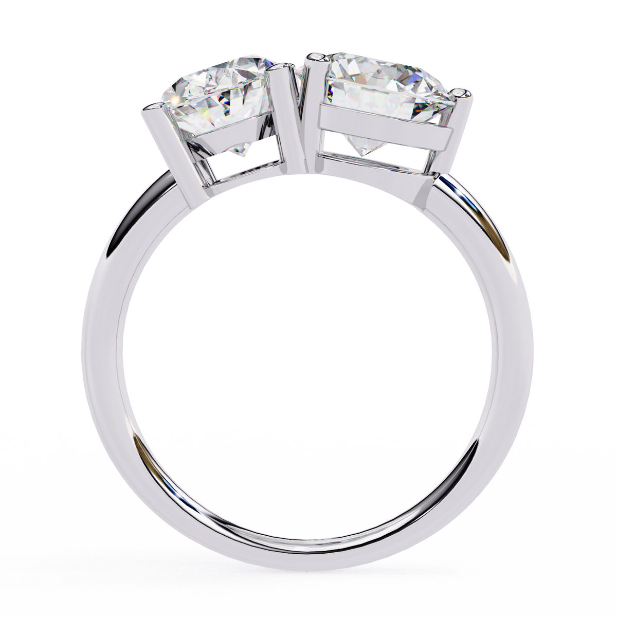 Two-Stone Oval & Round Diamond Toi-et-Moi Ring