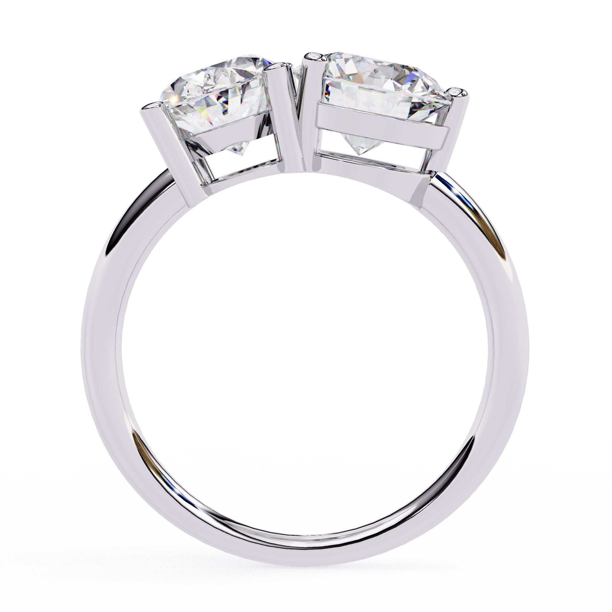 Two-Stone Oval & Round Diamond Toi-et-Moi Ring