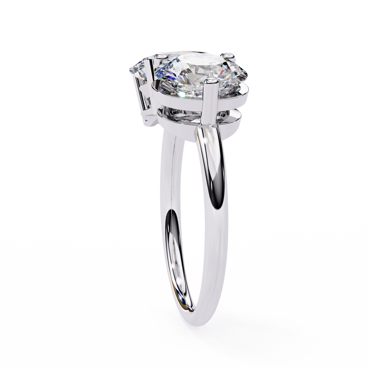 Two-Stone Oval & Round Diamond Toi-et-Moi Ring